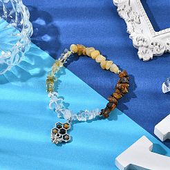 Natürlicher Edelstein Chip wulstiger Ausdehnungs-Armbänder&nbsp;BJEW-JB11193-02