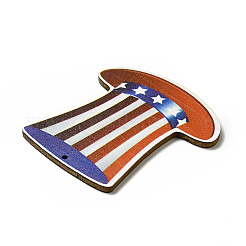 Große Anhänger aus Espenholz mit einseitig bedrucktem Thema der amerikanischen Flagge&nbsp;WOOD-G014-18