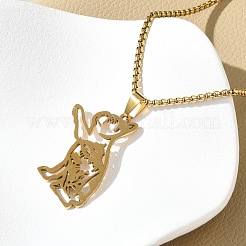 Colliers avec pendentif en forme de chien en acier inoxydable 201&nbsp;NJEW-P327-06G