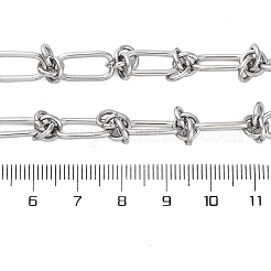 304 Edelstahl ovale Knoten Gliederkette Halsketten für Frauen Männer&nbsp;NJEW-P321-02P