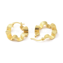 Orecchini a cerchio in ottone placcato a forma di ciambella twist&nbsp;EJEW-A027-04G