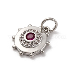 Breloques en laiton avec zircone cubique de micro pave&nbsp;KK-U033-22P-01