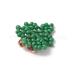 Weihnachtliche handgemachte Glasperlen-Anhänger mit Ilex-Aquifolium-Blatt&nbsp;PALLOY-MZ00849