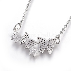 Collana con pendente in ottone con zirconia cubica&nbsp;NJEW-O108-12P