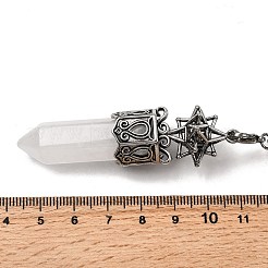 Natürliche Quarzkristall facettierte Kugel spitze Wünschelrutenpendel&nbsp;G-B149-14AS-07