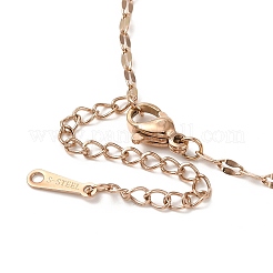 Collier à chaîne en acier inoxydable 304 plaqué ionique (IP) pour hommes et femmes&nbsp;NJEW-E076-02RG