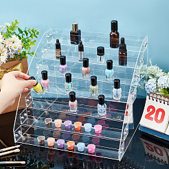 Espositori per organizer per cosmetici in acrilico trasparente assemblati a 7 livello&nbsp;ODIS-WH0030-35