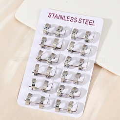 Pendientes de aro pulidos de acero inoxidable 304&nbsp;EJEW-M106-01A-P