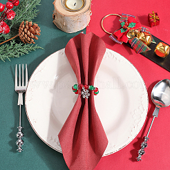 Serviettenringe aus Glasperlen mit Weihnachtsmotiv&nbsp;AJEW-SC00031
