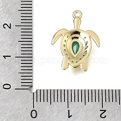 Pendentifs en laiton zircon cubique micro pavé vert&nbsp;KK-K427-48G
