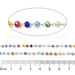 Catene di perline rotonde di vetro&nbsp;CHS-A015-01G-01