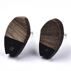 Accessoires de boucles d'oreilles en résine et bois de noyer&nbsp;MAK-N032-010A