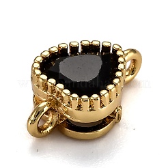 Connettori in vero ottone placcato oro 18k con micro pavé di zirconi&nbsp;ZIRC-L100-011G