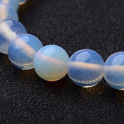 Pulseras elásticas con cuentas redondas de ópalo&nbsp;BJEW-O118-10