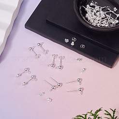 30 pièce de boucles d'oreilles à tige en acier inoxydable 304&nbsp;STAS-TADJ0001-02