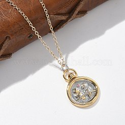Collane con ciondolo tarocchi dodici costellazioni in ottone&nbsp;NJEW-Q006-01E-G