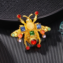 Beas Legierung bunte Strass Brosche für Rucksack Kleidung&nbsp;PW-WG3F6A3-01
