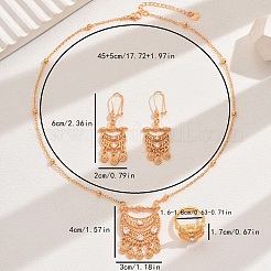 Ethno-Stil Messing Micro Pave klare Zirkonia Hohl Mond Ohrringe & Halsketten & Ringe Sets für Frauen&nbsp;XQ9083