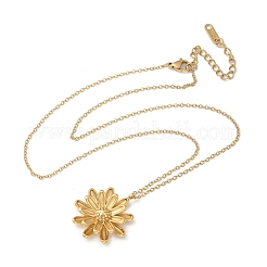Colliers à chaîne en acier inoxydable 304 avec pendentif tournesol pour femmes&nbsp;NJEW-R011-02G