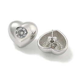 Aretes de latón con micro pavé de circonio cúbico para mujer&nbsp;EJEW-E312-01D-P