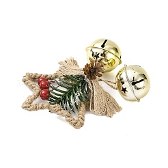 Étoile de Noël en plastique avec décorations à pendentif cloche&nbsp;AJEW-S088-01B