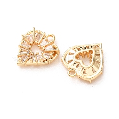 Breloques en laiton micro pavé de zircone cubique transparente pour la saint-valentin&nbsp;KK-A304-24H-G