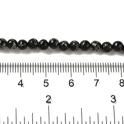 Synthetische Silberlinie Kohlequarz Perlenstränge&nbsp;G-Q161-A01-01