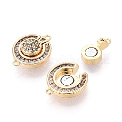 Magnetverschlüsse aus Messing mit klarem Zirkonia-Pavé&nbsp;KK-N287-08G