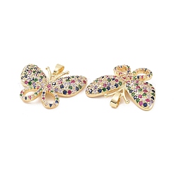 Pendenti in zirconi cubici colorati in micro pavè di ottone&nbsp;KK-E068-VC409