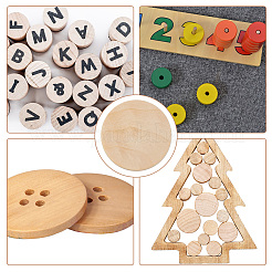 50 cabochons en bois non teints.&nbsp;WOOD-WH0125-09B