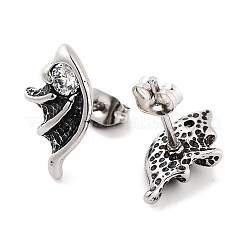 Orecchini a bottone in acciaio inossidabile chirurgico 316 con zirconi cubici per donna e uomo&nbsp;EJEW-Z050-02B-AS