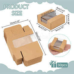 Boîtes-cadeaux carrées de stockage de papier avec fenêtre clairement visible&nbsp;CON-WH0095-65A