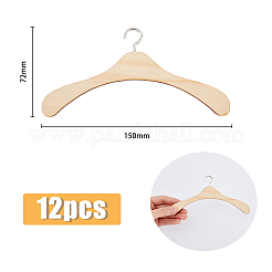 12 cintre miniature en bois pour vêtements de poupée&nbsp;DIY-FH0005-32A