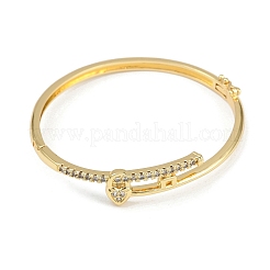 Bracelets en laiton à micro-pavé de zircone cubique transparent&nbsp;BJEW-F504-02G
