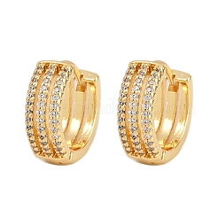 Boucles d'oreilles créoles en laiton zircon cubique micro pavé&nbsp;EJEW-L275-07G