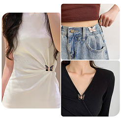 8 Stück 4 Stile Schmetterlingsform Legierung Emaille verstellbare Jeansknopfstifte&nbsp;FIND-TA0009-11