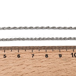 Collares unisex de cadena de cuerda de acero inoxidable 304 de 2 mm&nbsp;NJEW-P395-16P