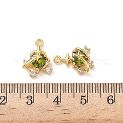 Pendentifs avec zircon cubiques à micro-pavés en laiton&nbsp;KK-D504-26C-G