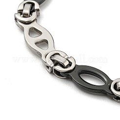 Zweifarbiges 201 Edelstahl-Gliederarmband mit ovalen Gliedern&nbsp;BJEW-B078-01BP