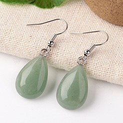 Boucles d'oreilles en forme de goutte en pierre naturelle et synthétique&nbsp;EJEW-J089-M