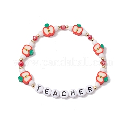 Stretch-Armbänder aus Acrylperlen zum Lehrertag für Frauen&nbsp;BJEW-TA00609