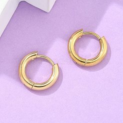 Pendientes de aro de acero inoxidable 304 con revestimiento iónico (IP)&nbsp;EJEW-F111B-13mm-G