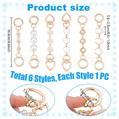 6 pz 6 stili lega smalto borsa estensore catene&nbsp;AJEW-PH01640