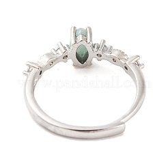 Pferdeauge natürlicher Amazonit verstellbare Ringe&nbsp;RJEW-Q817-02P-03