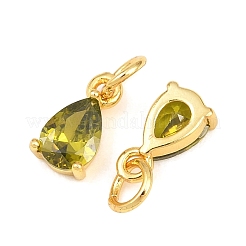 Messing ebnen Zirkonia Charms&nbsp;KK-K340-51G-06