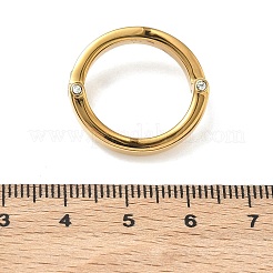 Anillos de dedo de acero inoxidable 304 con micropavé de circonita cúbica para mujer&nbsp;RJEW-F205-01E-G