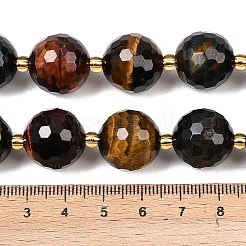 Dreifarbige Stränge natürlicher Tigerauge-Perlen&nbsp;G-C249-A29-16mm