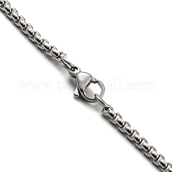 201 Halsketten mit Hamsa-Hand-Anhänger aus Edelstahl und Emaille&nbsp;NJEW-G115-07P-01