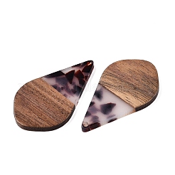 Pendenti in resina trasparente e legno di noce&nbsp;RESI-T057-06B