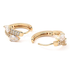 Créoles en laiton avec zircone cubique de micro pave&nbsp;EJEW-D078-07KCG